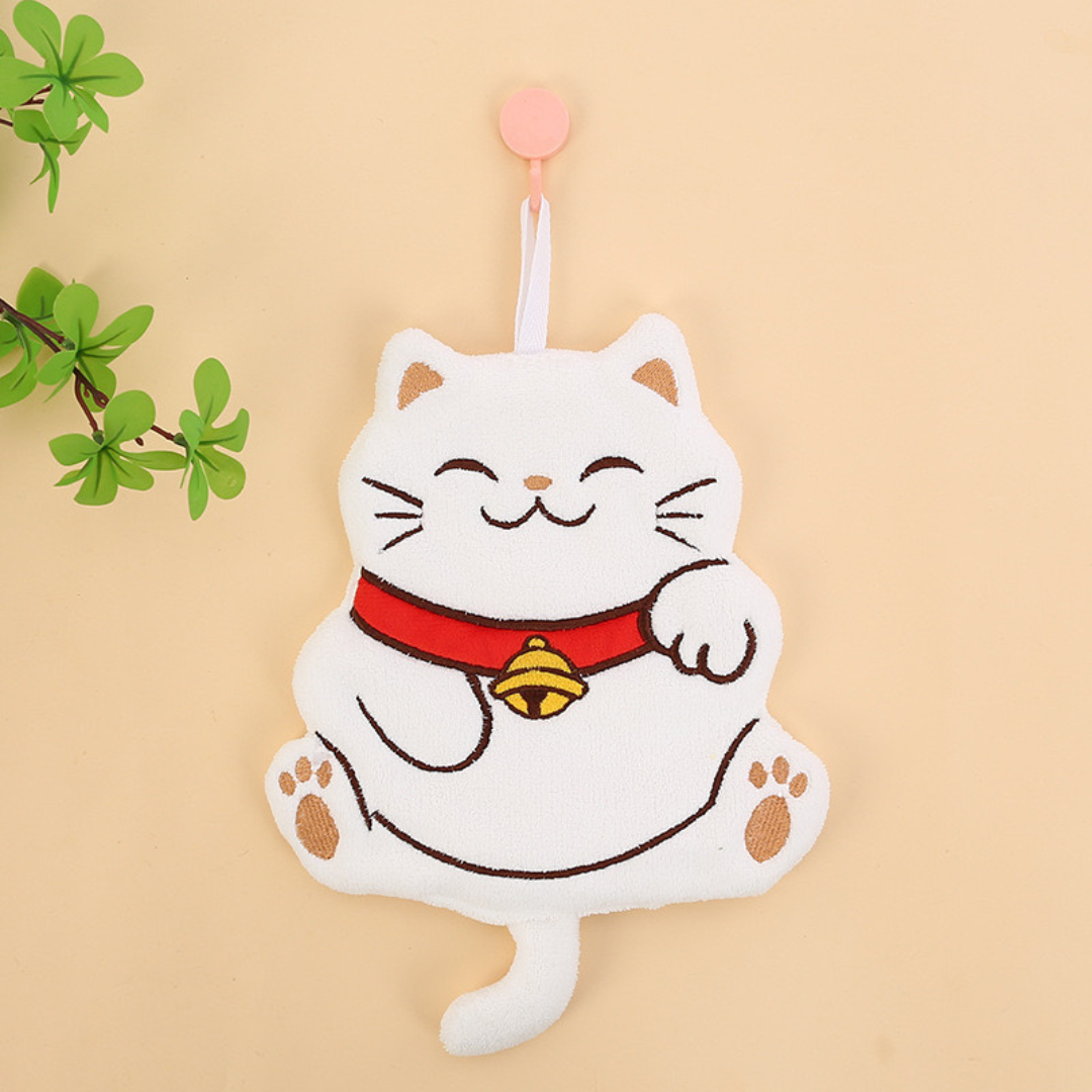 Fortune Cat Hand Towels