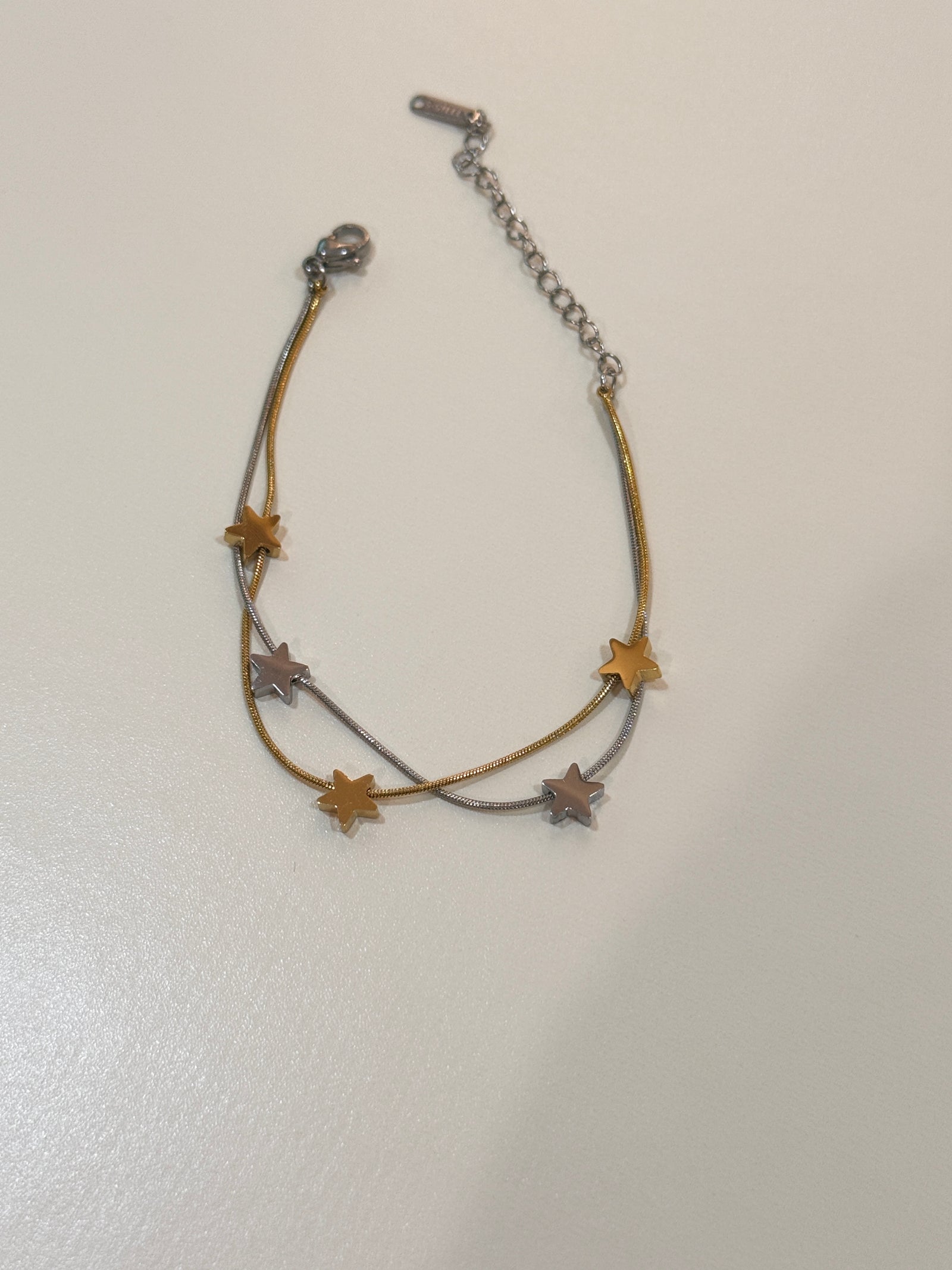 Two tone star stainless bracelet