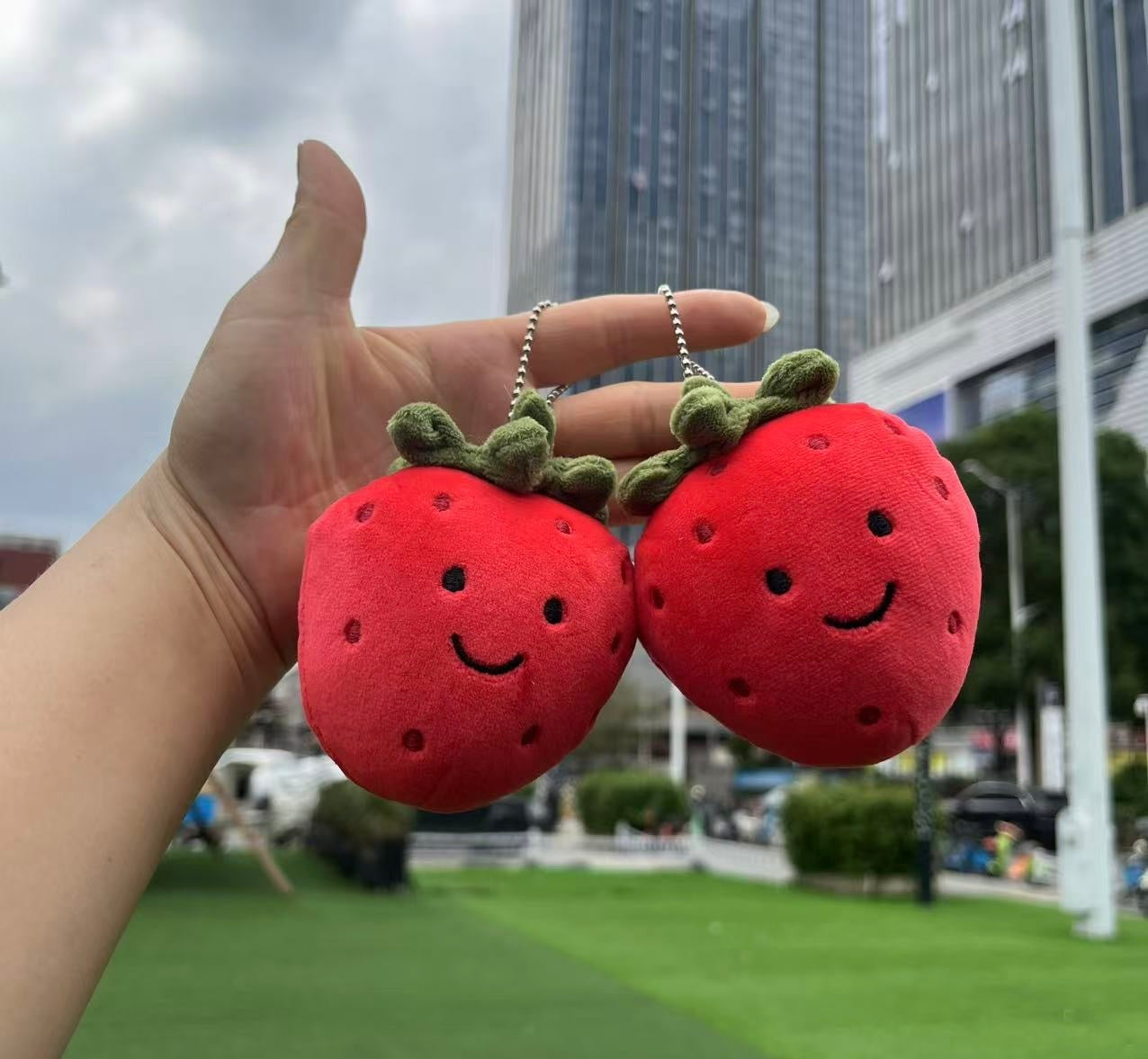 Strawberry Plushie Keychain