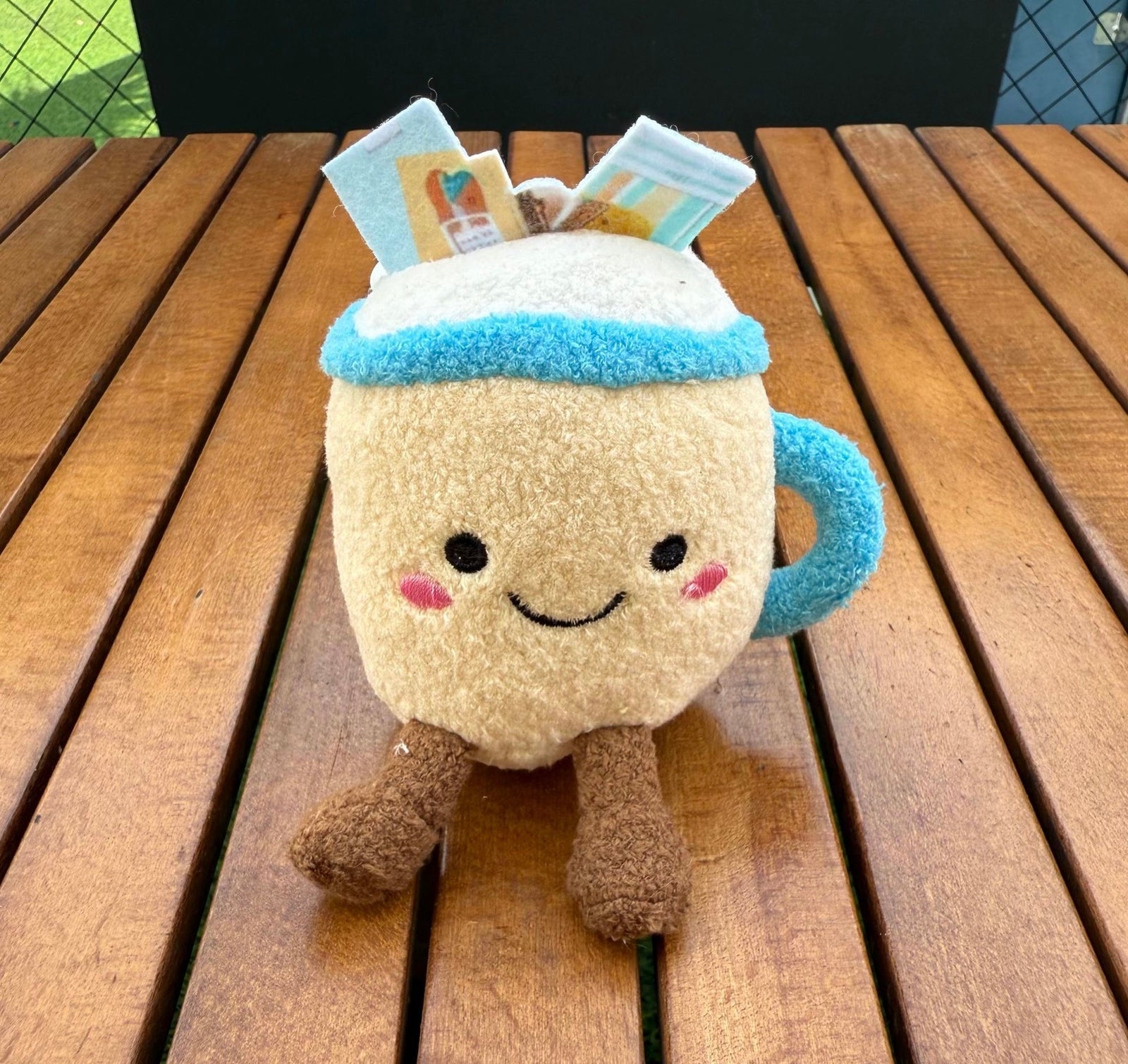 Happy Smiley Mug Plushie Keychain
